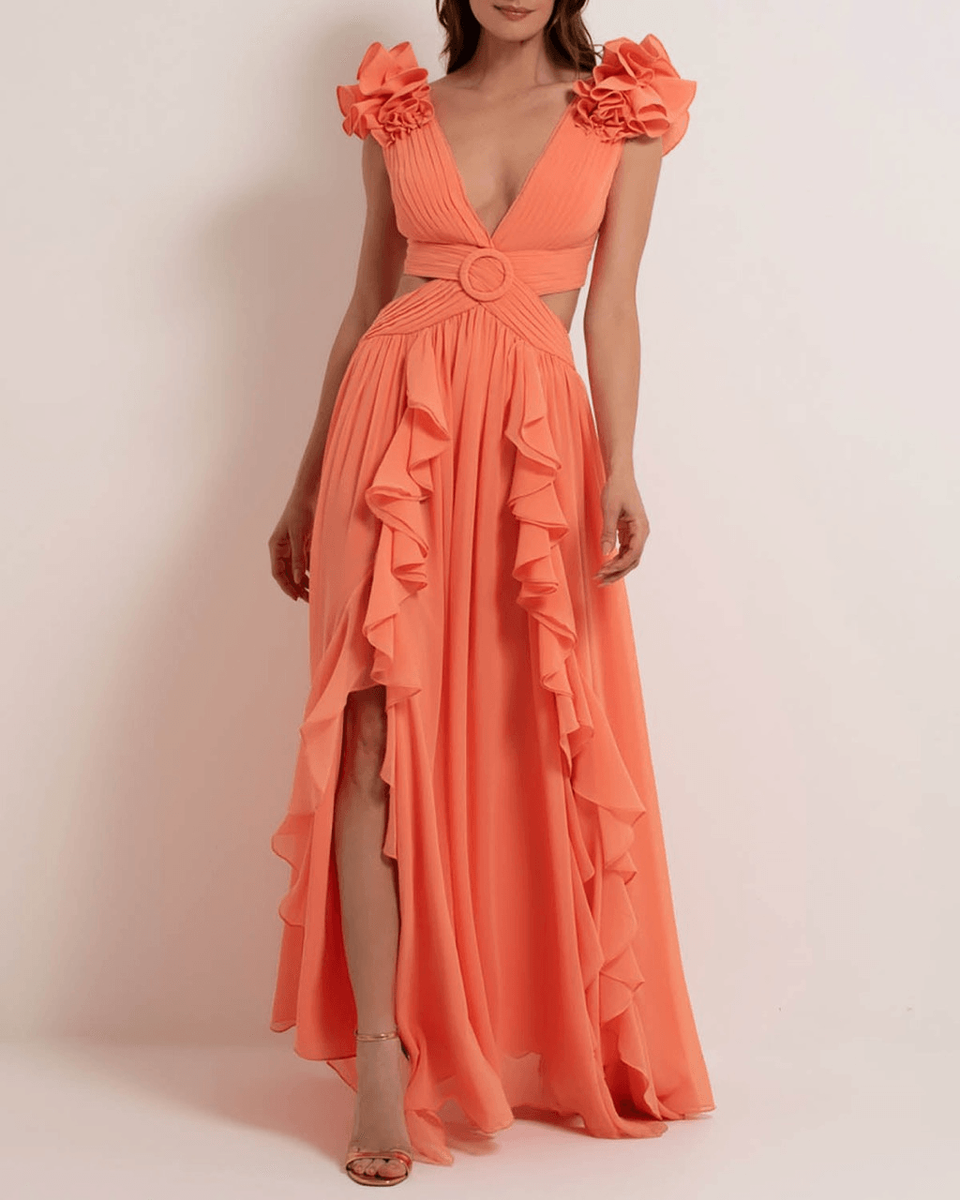 PATBO FLUTTER SLEEVE MAXI DRESS PATBO FLUTTER SLEEVE MAXI DRESS