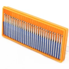 30Pcs Diamond Grinding Bits Carving Burrs 3mm Round Ball 1/8" Shank for Dremel