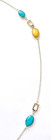 HSN Jay King Sterling Silver Turquoise & Amber Oval Station 30" Chain Necklace — photo 4