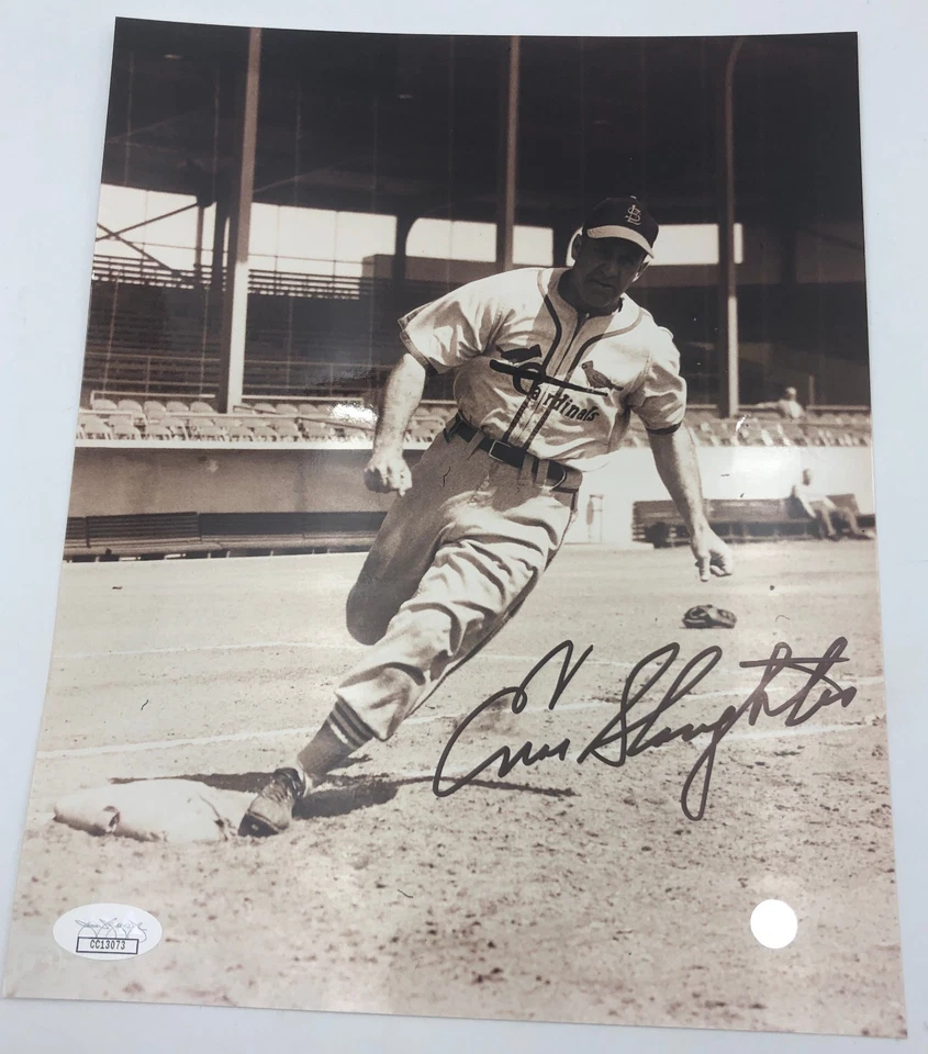 Enos Slaughter Autograph Signature Original JSA Baseball 8"x10" Cardinals Photo - Image 2 of 4