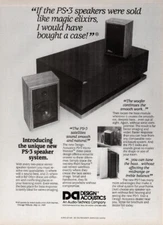 Design Acoustics -  PS-3 Speaker - Original Magazine Ad - 1989