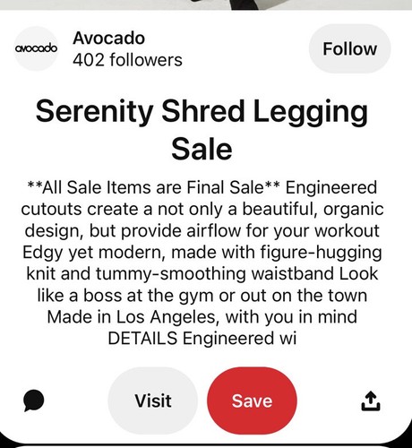NWT $95 Avocado Serenity Shred Shredded Purple Yoga Leggings Size Small - Picture 6 of 8