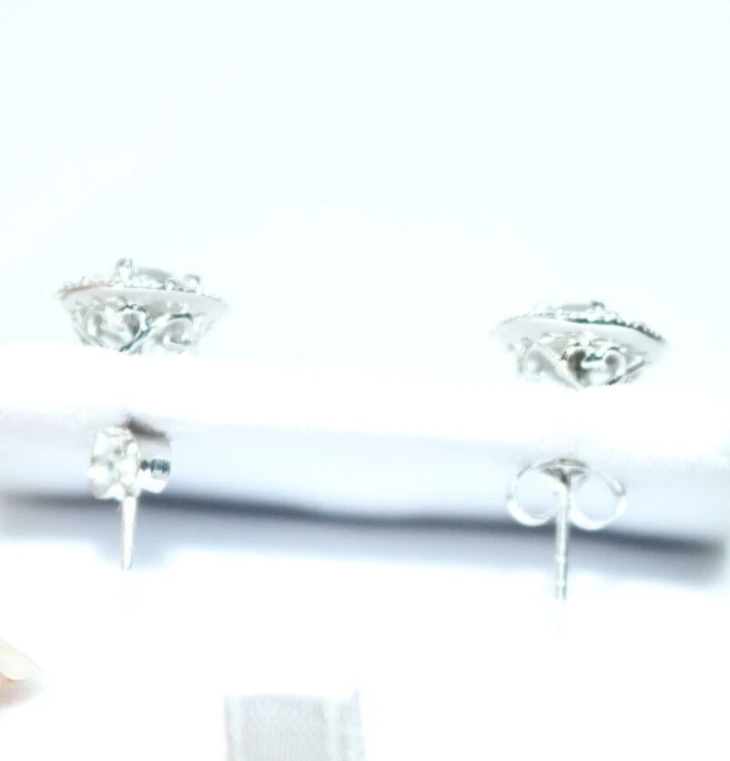 Серьги-гвоздики с черными бриллиантами и белым сапфиром 2,0 карата - Изображение 3 из 4