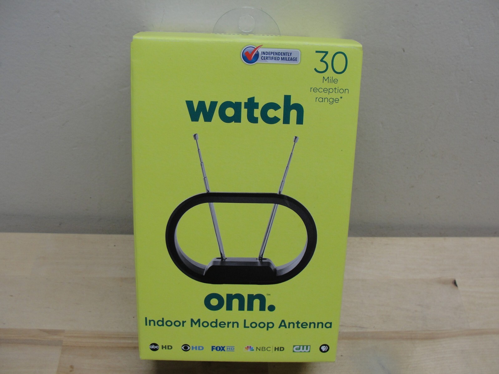 NEW WATCH ONN INDOOR MODERN LOOP ANTENNA 30 MILE RECEPTION RANGE
