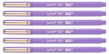 Marvy Uchida Le Pen 6 Pc Amethyst 0.3mm Smooth Micro Fine Plastic Point LePen