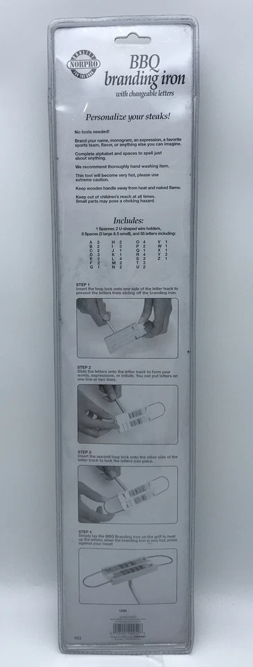 Letras intercambiables de hierro de marca para barbacoa Norpro Foto 2 de 2