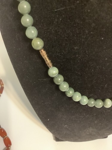 Vintage Lot 5 Silver Plated Necklace, Natural Stone 8 in 10 in 12 in Estate Find - 第 5/14 張圖片