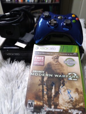 Xbox 360 Slim 250GB+Call Of Duty: Modern Warfare 2 SEALED+Chrome Blue controller