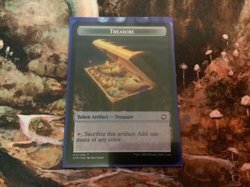 MTG - Magic the Gathering Cards - Foil Treasure Token / Zombie 2/2 Token - AFR - Picture 1 of 1