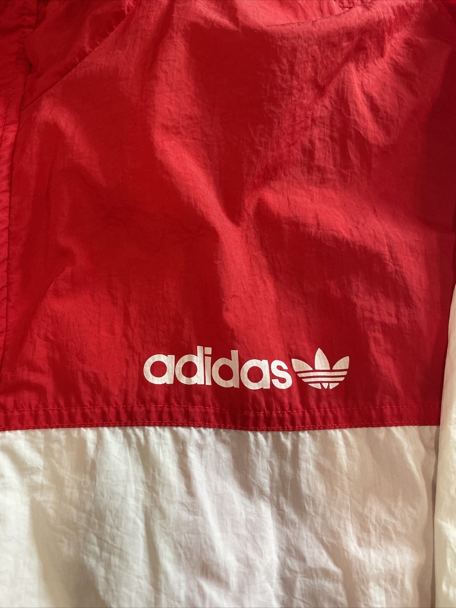 Rare Vintage ADIDAS ORIGINALS D6 F180 RED Hoodie Windbreaker