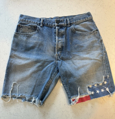 John Elliott Bozeman Denim Shorts Indigo Flag 32