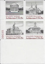 US Scott 1779-82, 1979, American Architecture, Block of 4, OG, NH