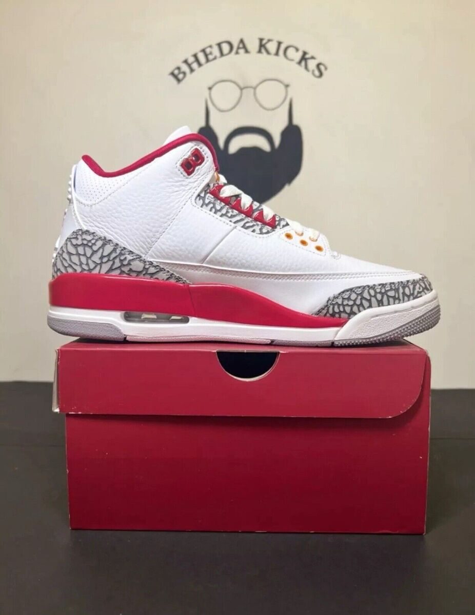 DS Nike Air Jordan 3 Retro Sneaker Cardinal Red White CT8532 DS Nike Air Jordan 3 Retro Sneaker Cardinal Red White CT8532