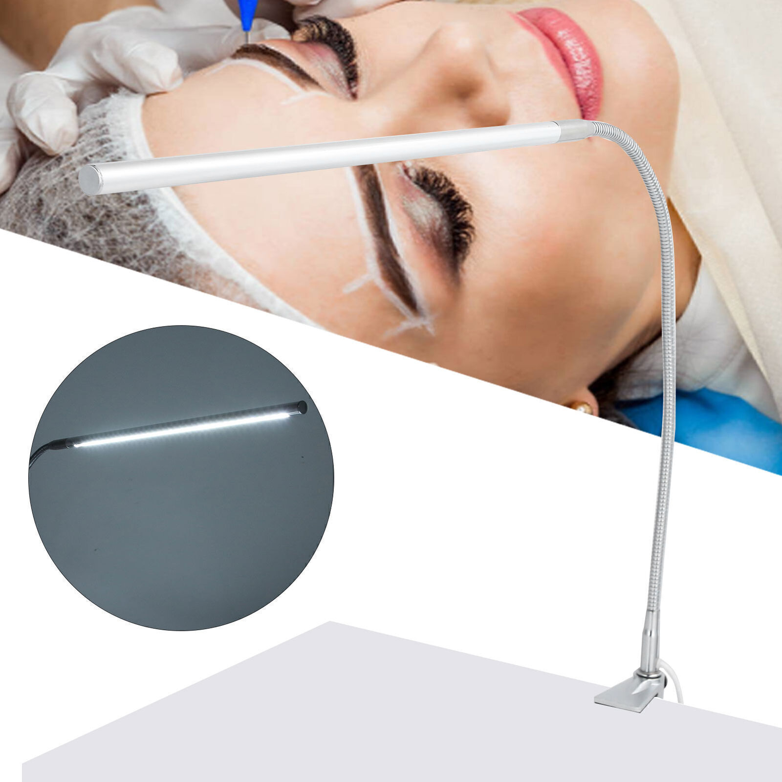 LED Table Lamp ClipOn Flexible USB Touch Switch Desk Lamp for Nail Art Tattoo