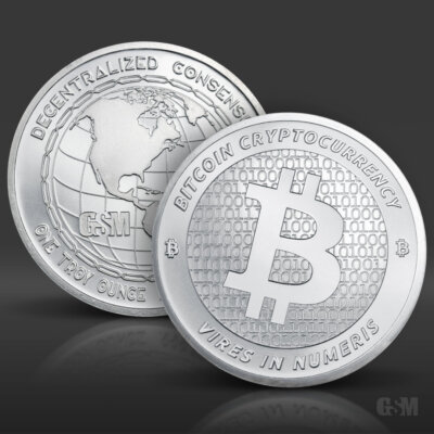 1 oz Bitcoin Silver Round .999 fine Silver Bullion 1 Troy Ounce | eBay