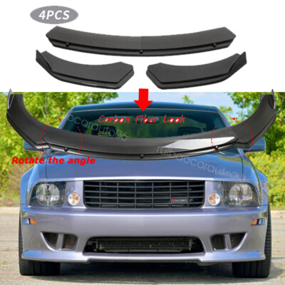 For Ford Mustang Shelby GT350R Carbon Style Front Bumper Lip Spoiler Splitter