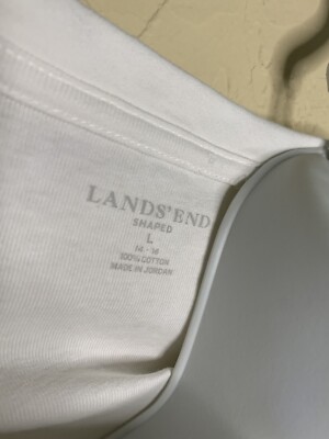 LAND'S END Women's 100%Cotton Shaped Tee Top L, White | eBay