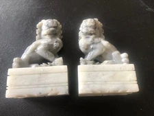 Vintage Asian Carved Stone Lion Gray Unknown Stone Type Some Wear