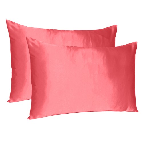 2 Pcs Premium Satin Bed Pillow Case Covers Soft Pillowcases Standard Queen King - Picture 249 of 273