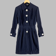 Vintage Chanel Boutique Silk Retro Dress Womens 6 Pleated Long Sleeve 60s 70s  