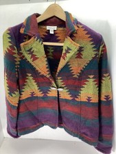 Coldwater Creek Aztec Jacket Women Size Medium Long Sleeve Southwest Rodeo VTG