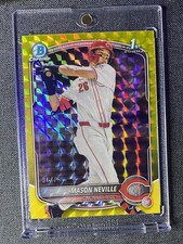 Mason Neville 2025 Bowman Chrome 1st Draft Yellow Refractor SSP /75 Reds
