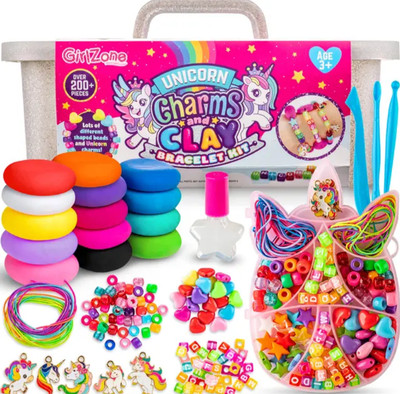 Einhorn Charms und Ton Armband Set, Schmuckherstellung Kit