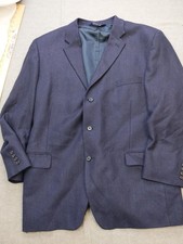 Stafford Blazer Mens 48R Blue Wool Herringbone Tweed Sport Coat Classic Jacket