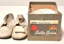Buster Brown Leather Baby Shoes Approx 1953 with Box