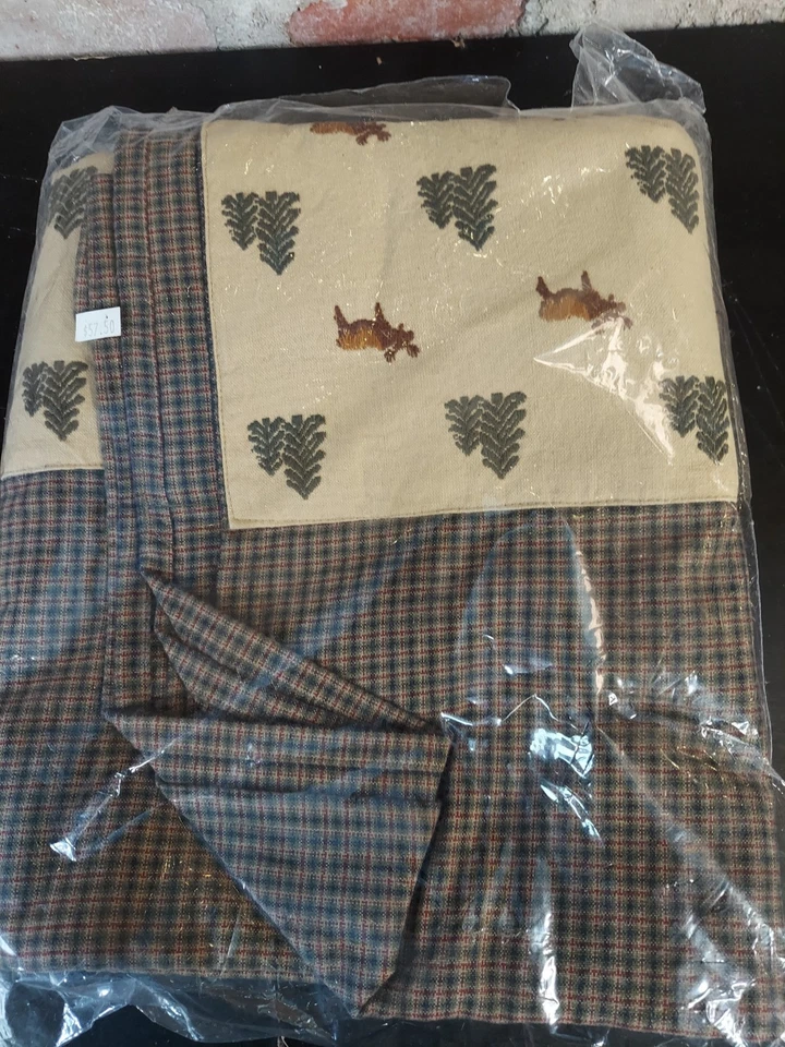 Cortina de ducha de algodón Park Designs Northern Exposure Moose patrón retirado U Foto 2 de 2