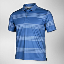 PGA Tour Airflux Polo Shirt Mens XL Blue Striped Performance Golf
