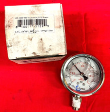 CARBO PRESSURE GAUGE M/N: L25-SSB-V00 BRASS 1/4" MNPT 30HG VACUUM