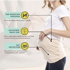 Radia Smart-EMF Protective Pregnancy Belly Band, 5G Blocker Shielding Baby-Beige