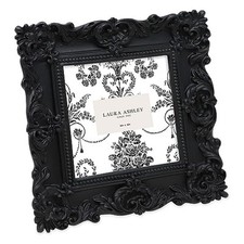 Laura Ashley 4x4 Black Ornate Textured Hand-Crafted Resin Picture Frame with