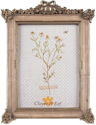 Clayre & Eef 2F1112 Fotorahmen Goldfarbig 18x2x24 cm 13x18 cm Romantisch