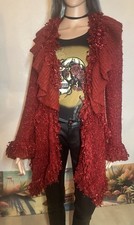 Gothic # Strickjacke # Gr. 36 / 38 # ROT # viktorianisch # gestrickt