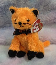 Vtg 2004 Retired Halloweenie Beanie Baby SCARED-E the Cat Halloween Plush Nwt