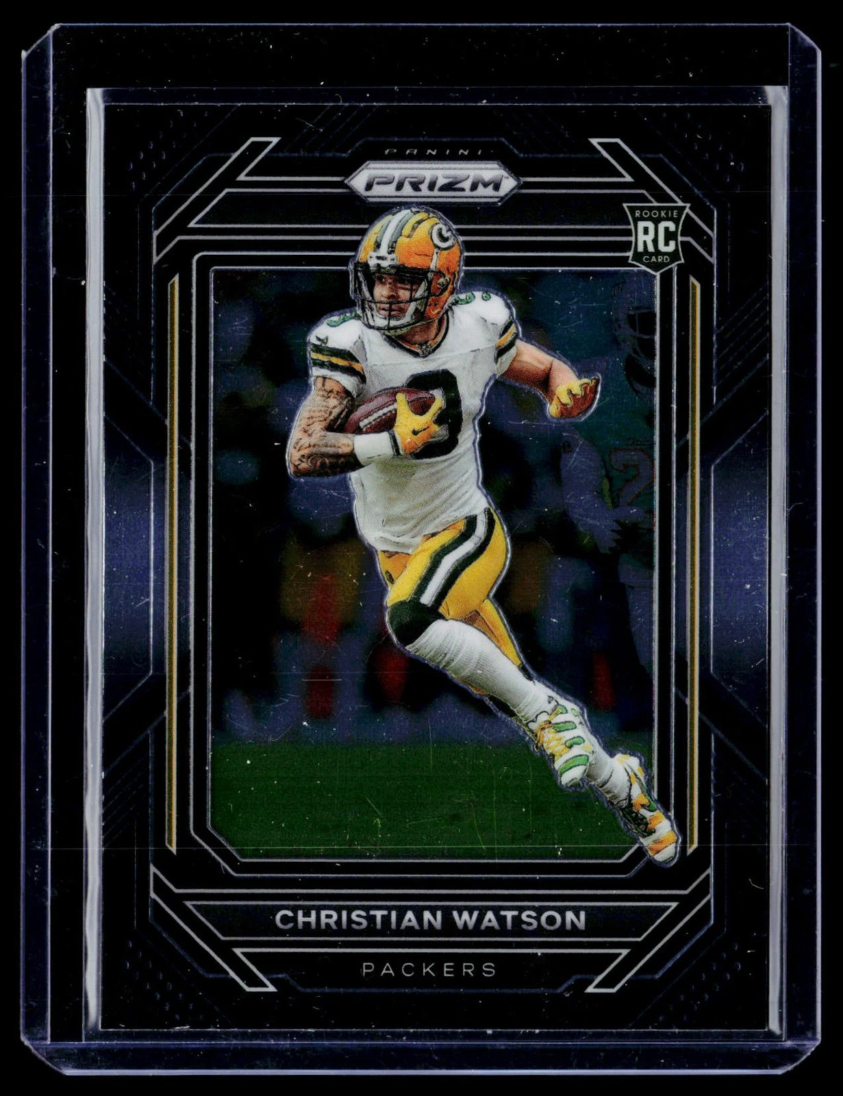 2022 Panini Chronicles #PB-18 Christian Watson Prizm Black Silver Rookie