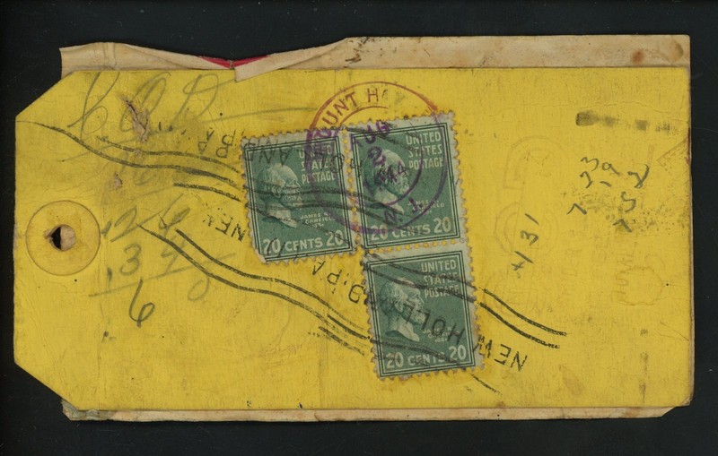 US Postal History 825(3) Prexy Prexie COD Card 4th Class 1944 New Holland PA NJ 