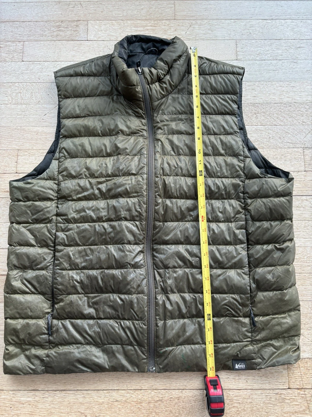 REI Down Vest Mens XL Co Op Puffer Full Zip Lightweight Packable Backpacking