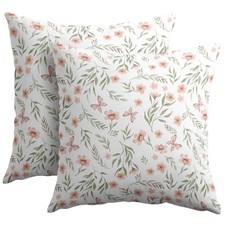 Spring Pillow Covers 18x18 Set of 2 Sage Green 18" x 18" Pack of 2 Pink Green