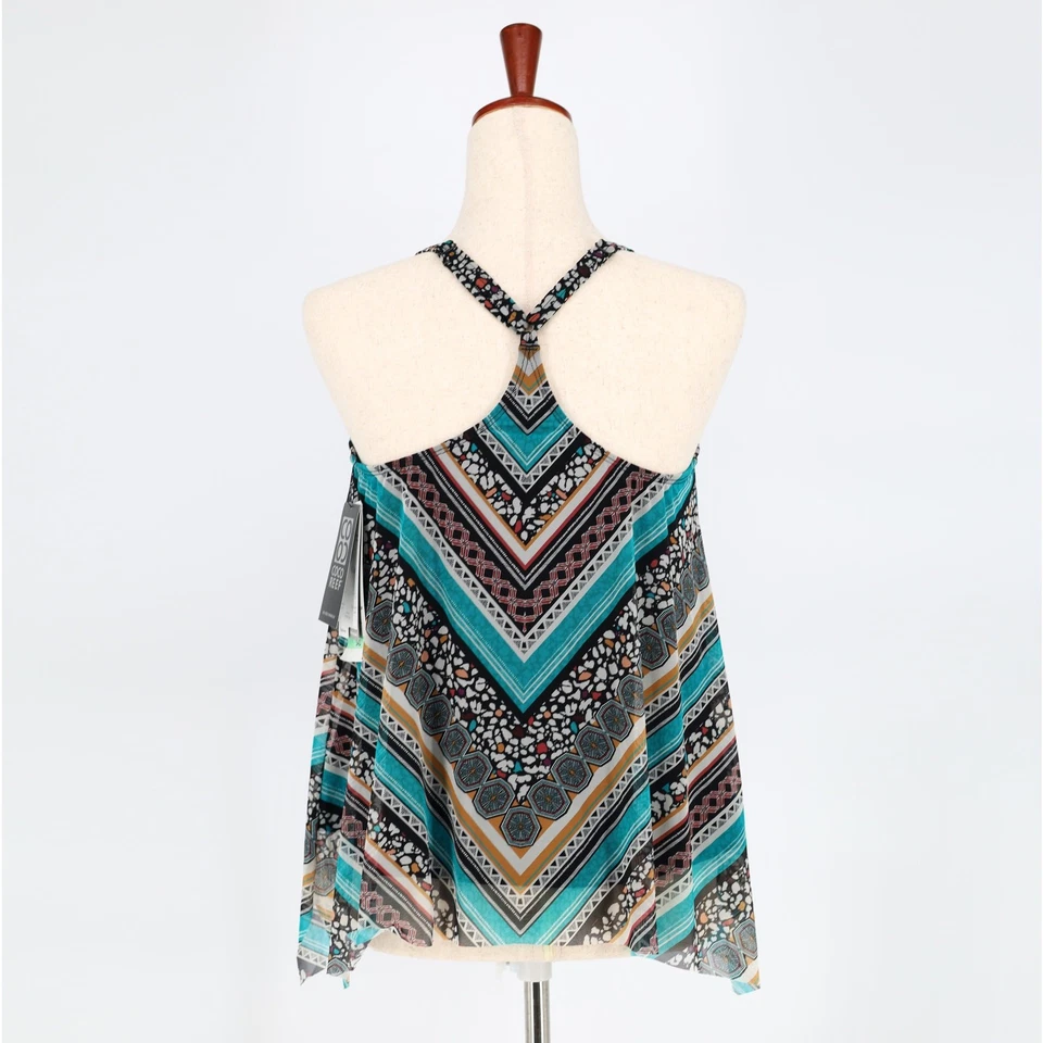 Traje de baño Tankini Top 34D Coco Reef para mujer rayas salvajes malla con aros Foto 4 de 4