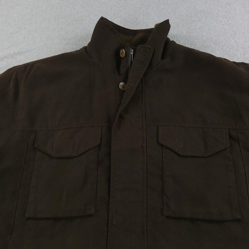 St Johns Bay Jacket Mens Large Insulated Quilted Utility Pockets Button Zip Coat - Picture 2 of 16