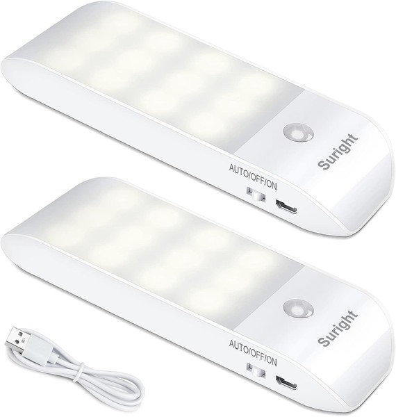 Led Nachtlicht Mit Bewegungsmelder, 2 StüCk Aufladbar Usb, Nachtlampe Mit 3 Modi-image