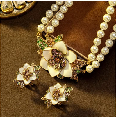 JEWELRY SET-Petal-blooming Rhinestone Three-dimensional Layered Design