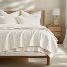 Stonewashed Cotton Quilt Set King Size, Ultra Soft Oversized Bedspread Coverl...