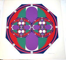 Original 1970 Pencil Signed Ronald Abrams Infinitesimale Constantes 2 Silkscreen