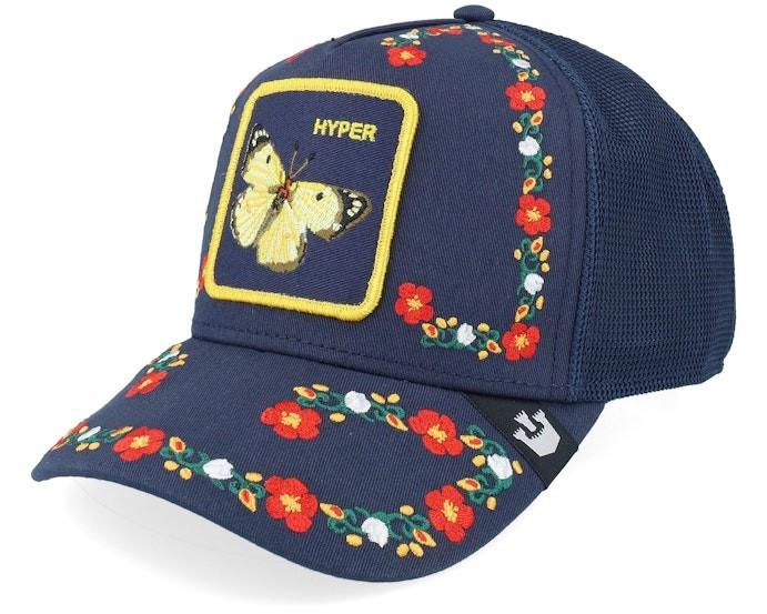 Goorin Farm Animal Trucker Hat Hyper Active Butterfly Exclusive Blue Design