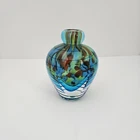 Vintage Hand Blown Murano style Art Glass Post Modern Perfume Bud Vase