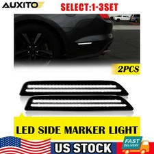 White For 10-14 Ford Mustang Smoke Len Led Side Marker Light Rear Fender Lamp Sl